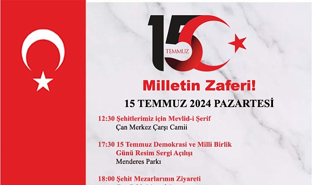 Çan'da 15 Temmuz anma etkinlikleri düzenleniyor