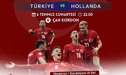 Çeyrek final heyecanı dev ekranda Çan Kordon'da
