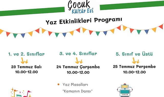 Çocuk Kültür Evi yaz etkinlikleri devam ediyor