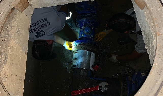 Güzelyalı ve Dardanos'ta içme suyu hattında çalışma