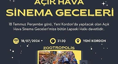 Lapseki Belediyesi'nden açık hava sinema etkinliği