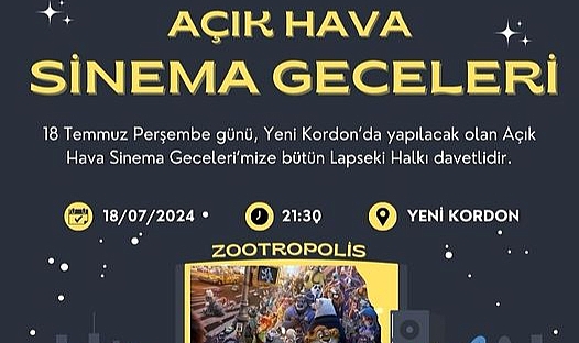 Lapseki Belediyesi'nden açık hava sinema etkinliği