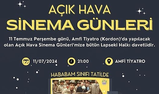 Lapseki Belediyesi'nden açık hava sinema geceleri etkinliği