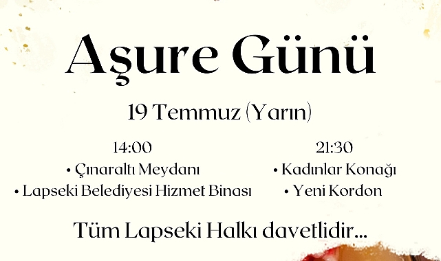 Lapseki Belediyesi'nden Aşure Günü etkinliği