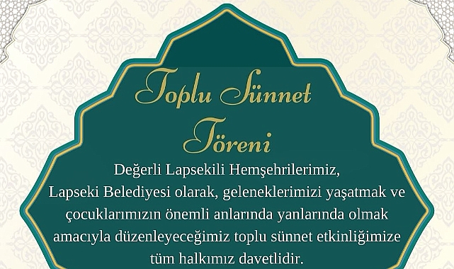 Lapseki Belediyesi'nden toplu sünnet etkinliği