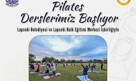 Lapseki’de açık hava pilates dersleri düzenleniyor