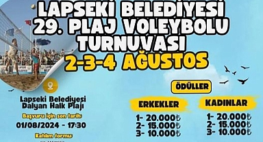 Lapseki'de geleneksel plaj voleybolu turnuvası için geri sayım başladı