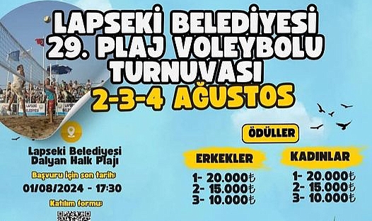 Lapseki'de geleneksel plaj voleybolu turnuvası için geri sayım başladı