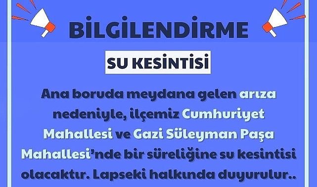 Lapseki'de su kesintisi