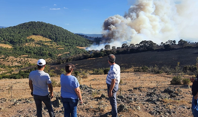 Saraycık Köyü’nde orman yangını incelemesi