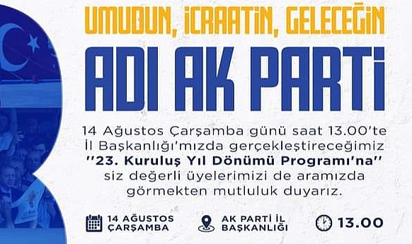 AK Parti 23. yaşını kutlayacak