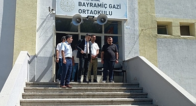 Bayramiç Kaymakamı Emrah Bütün, okullarda incelemelerde bulundu