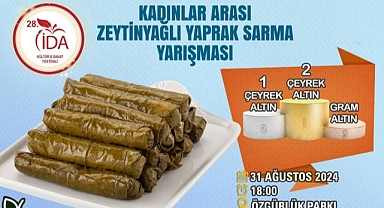 Bayramiç'te kadınlar arası zeytinyağlı yaprak sarma yarışması başvuruları başladı