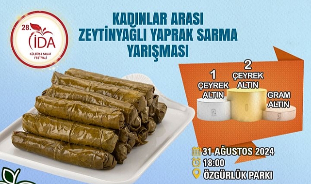 Bayramiç'te kadınlar arası zeytinyağlı yaprak sarma yarışması başvuruları başladı