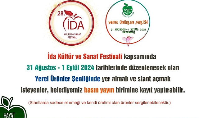 Bayramiç’te yerel ürünler şenliği için kayıtlar başladı