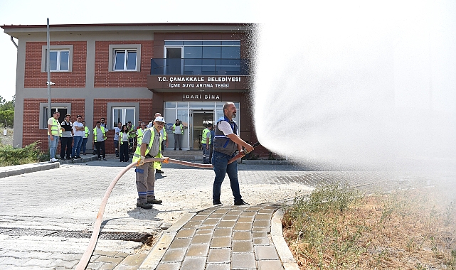 Çanakkale'de içme suyu arıtma tesisinde yangın tatbikatı