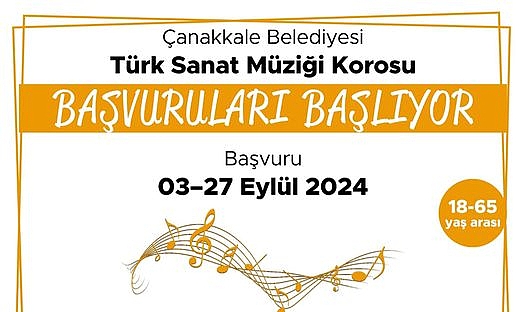 Çanakkale'de Türk Sanat Müziği Korosu için başvurular başladı