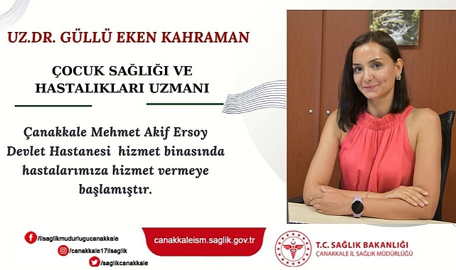 Çocuk Sağlığı ve Hastalıkları Uzmanı Dr. Güllü Eken Kahraman göreve başladı