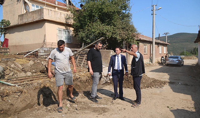 Ercan Kayabaşı Eybekli köyünde asfalt yol çalışmalarını inceledi