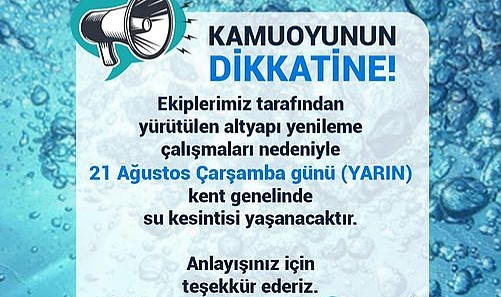Gelibolu'da bugün ilçe genelinde su kesintisi yaşanacak