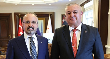 Geyikli Belediye Başkanı Mevlüt Oruçoğlu ve Vali Ali Fuat Atik, Bülent Turan'ı ziyaret etti