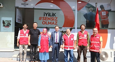 Kaymakam Ercan Kayabaşı'ndan Kızılay Başkanı Naci Topçu'ya ziyaret