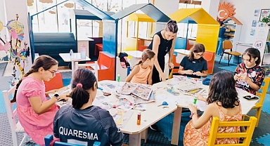 Kepez Halk Çocuk Kültür Evi'nde kolaj atölyesi düzenlendi