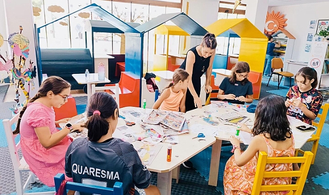 Kepez Halk Çocuk Kültür Evi'nde kolaj atölyesi düzenlendi