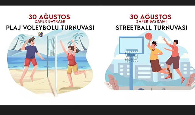 Küçükkuyu'da 30 Ağustos Plaj Voleybolu ve Streetball Turnuvası