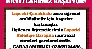 Lapseki-Çanakkale öğrenci otobüsü kayıtları başladı