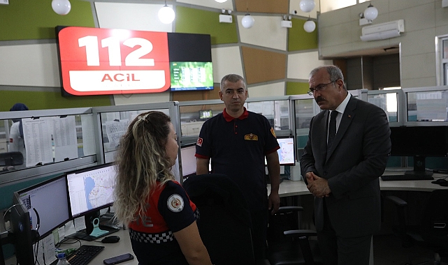 Vali Toraman 112 Acil Çağrı Merkezini inceledi