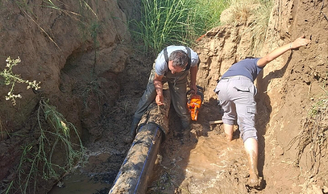 Bozcaada'da su borusu patlağı nedeniyle su kesintisi yaşandı