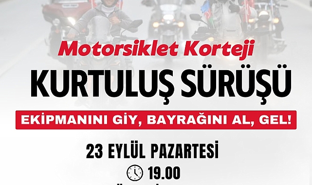 Çan'da motosiklet korteji