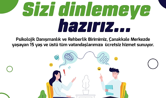 Çanakkale Belediyesi'nden ücretsiz psikolojik danışmanlık hizmeti