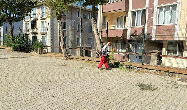 Gelibolu’da okul bahçelerinde yabani ot temizliği yapıldı
