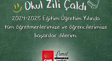 İsmet Güneşhan’dan yeni eğitim yılı için iyi dilekler mesajı
