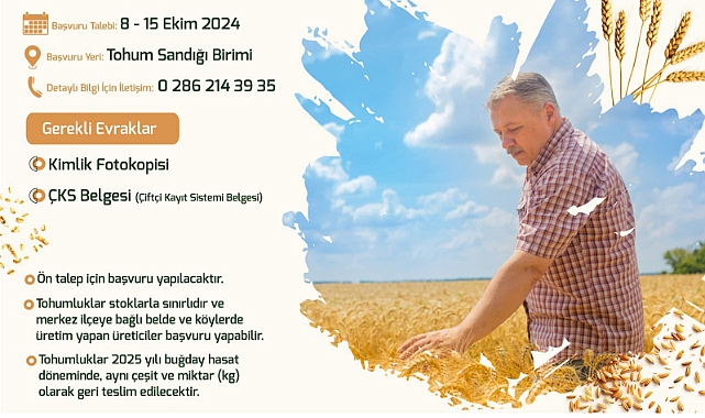 Çanakkale Belediyesi'nden üreticilere atalık buğday tohumu desteği