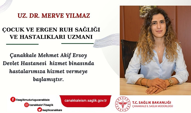 Çanakkale’ye yeni Çocuk Psikiyatri Uzmanı