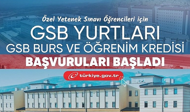 Özel Yetenek Öğrencileri için GSB Yurtları, Burs ve Öğrenim Kredisi başvuruları için son tarih 22 Ekim!