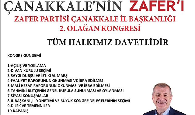 Zafer Partisi Çanakkale İl Başkanlığı 2. Olağan Kongresi