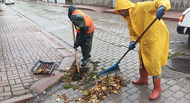 Çan Belediyesi ekipleri yağmur mesaisinde