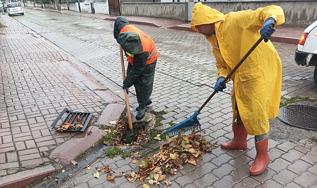Çan Belediyesi ekipleri yağmur mesaisinde