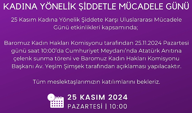 Çanakkale Barosu’ndan 25 Kasım etkinliği