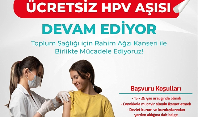 Çanakkale Belediyesi'nden ücretsiz HPV aşısı