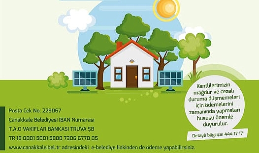 Çanakkale Belediyesi'nden vergi ödemeleri için hatırlatma