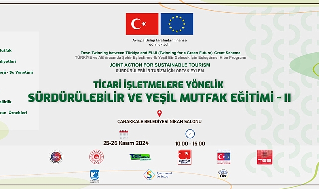 Çanakkale'de Ticari İşletmelere Yönelik Sürdürülebilir ve Yeşil Mutfak Eğitimi başlıyor