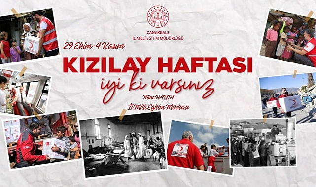 Çanakkale İl Millî Eğitim Müdürlüğü'nden Türk Kızılay'ına teşekkür