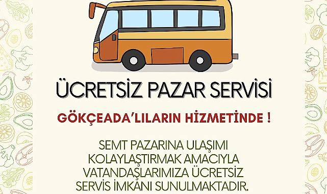 Gökçeada Belediyesi'nden ücretsiz pazar servisi hizmeti