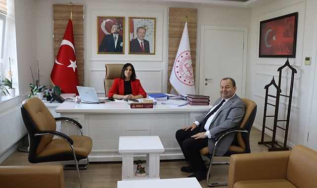 Şadan Doğan, İl Milli Eğitim Müdürü Mine Hayta'yı ziyaret etti