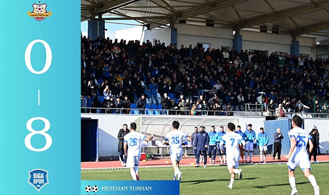 Bigaspor, Kepez Hamidiyespor’u 8-0’lık farkla yenerken büyük bir zafer elde etti